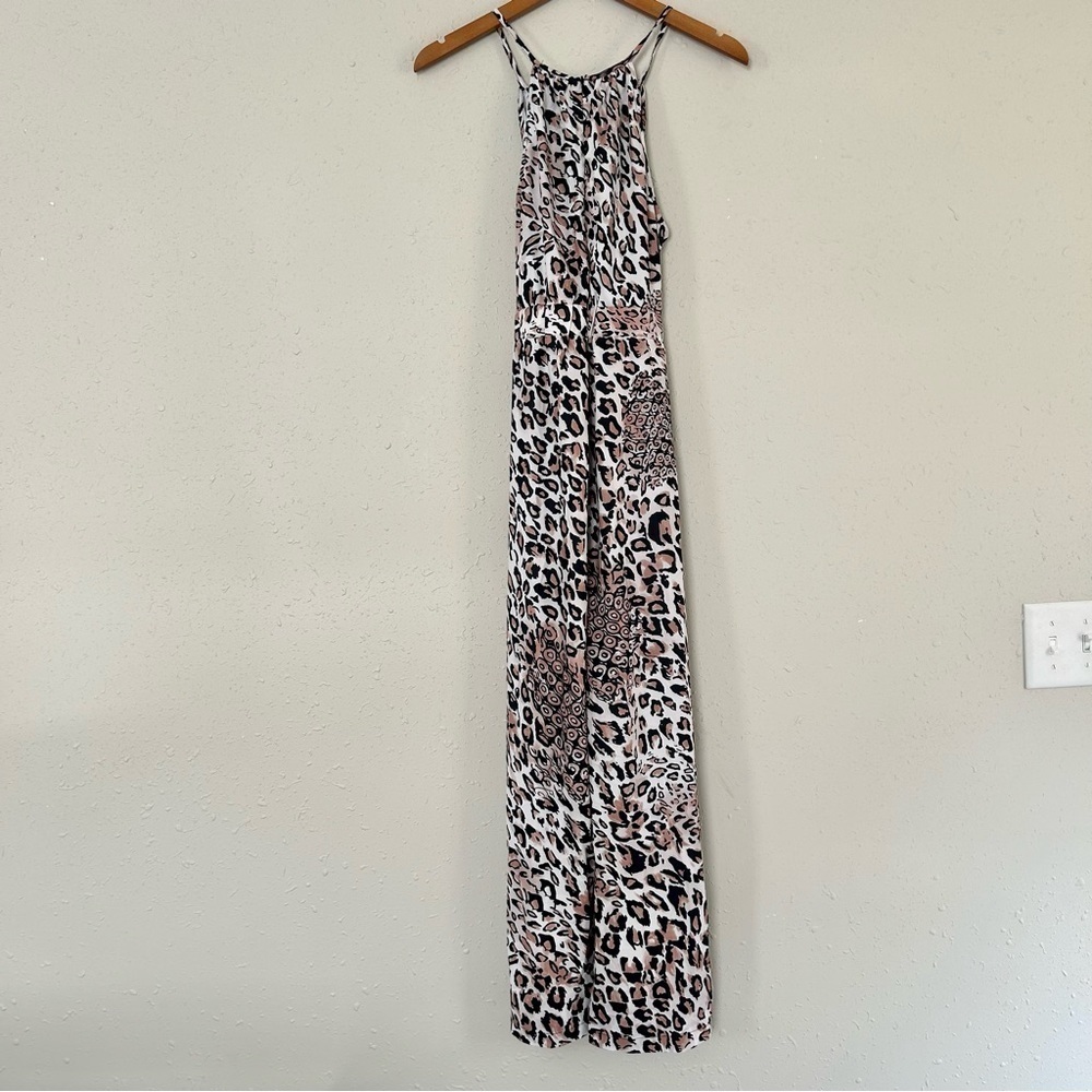 🦋 Animal Print Halter Wide Leg Jumpsuit Medium